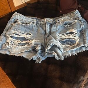Distressed Denim Shorts